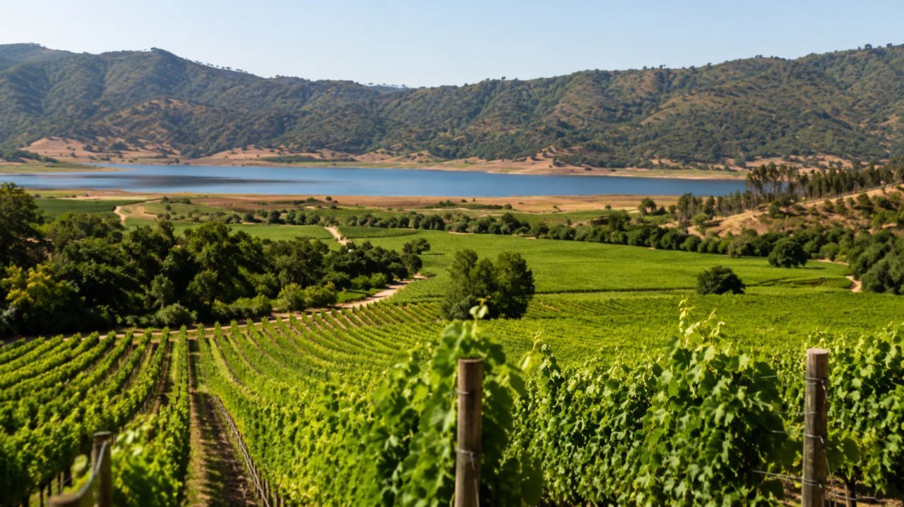 Canal de regadío rural en el valle de Casablanca