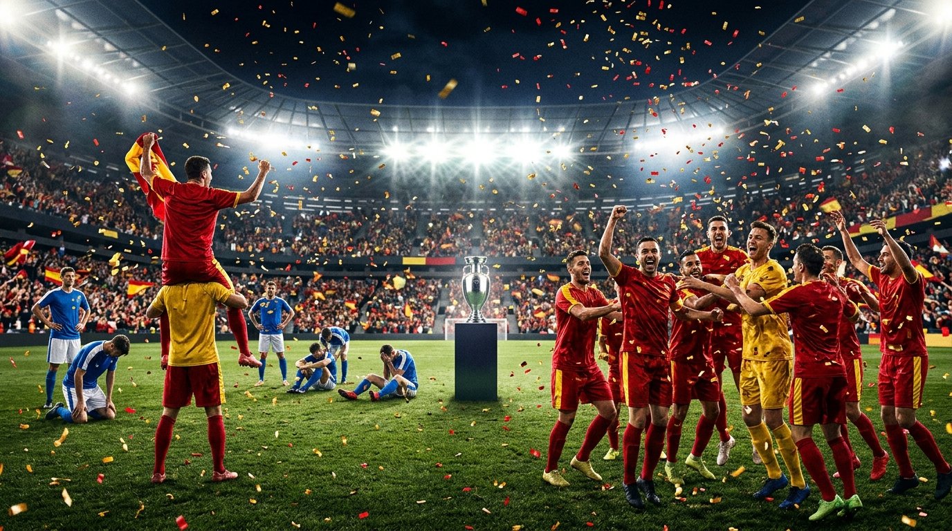 Recreación editorial de una celebración en un estadio tras la final del Mundial 2026