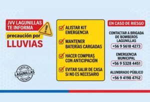 Lagunillas comparte recomendaciones y teléfonos de emergencia ante las lluvias