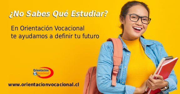 Anuncio de Orientación Vocacional para ayudar a definir opciones de estudio y futuro profesional