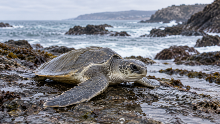 Rescatan en Quintay a tortuga olivácea juvenil con deshidratación