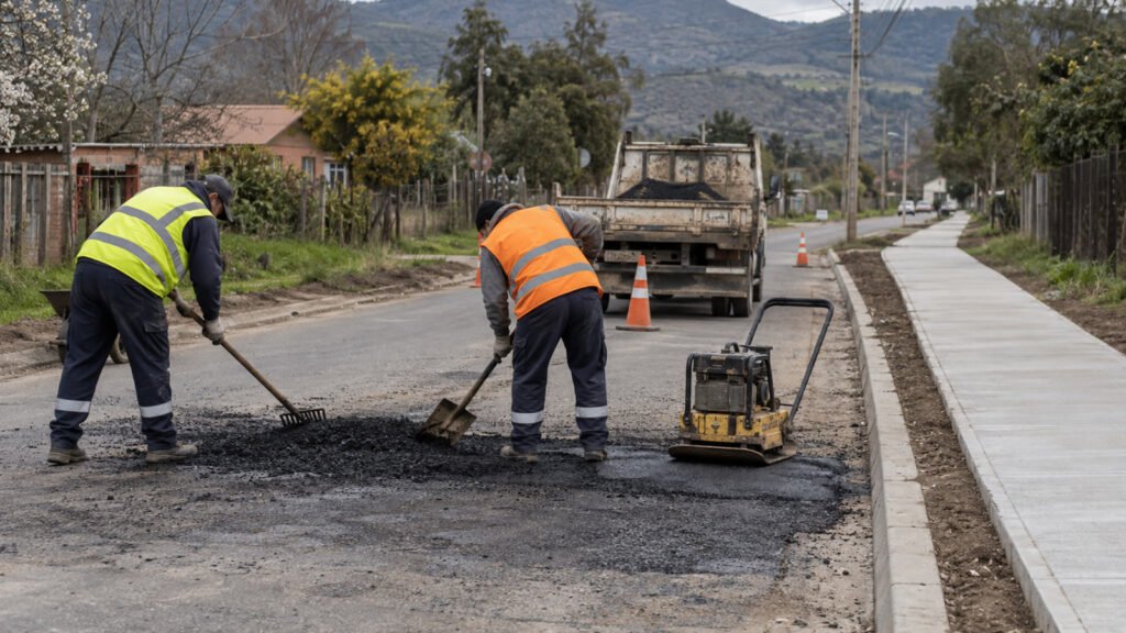 Municipio informa bacheo, aceras y mantenciones en siete sectores de Casablanca