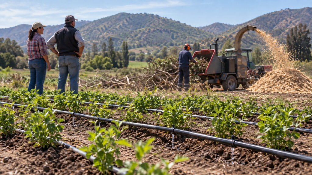 Riego localizado y chipeadora muestran soluciones para el campo en Casablanca