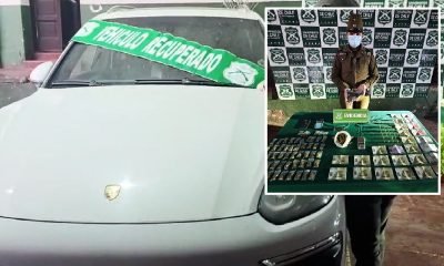 detienen a dos en los andes con porsche robado, arma y drogas