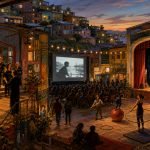 Composición artística de cine, coro y circo en Valparaíso