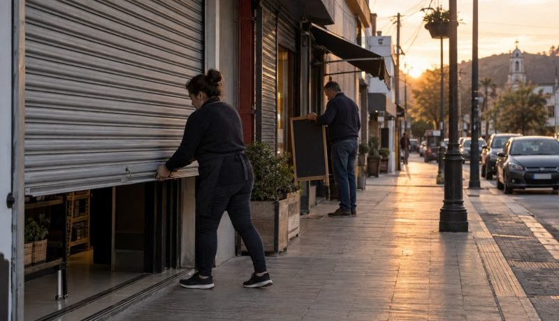 Comercio de Casablanca cierra sus cortinas al terminar la jornada