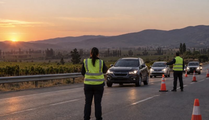 Control preventivo de tránsito en una carretera interurbana
