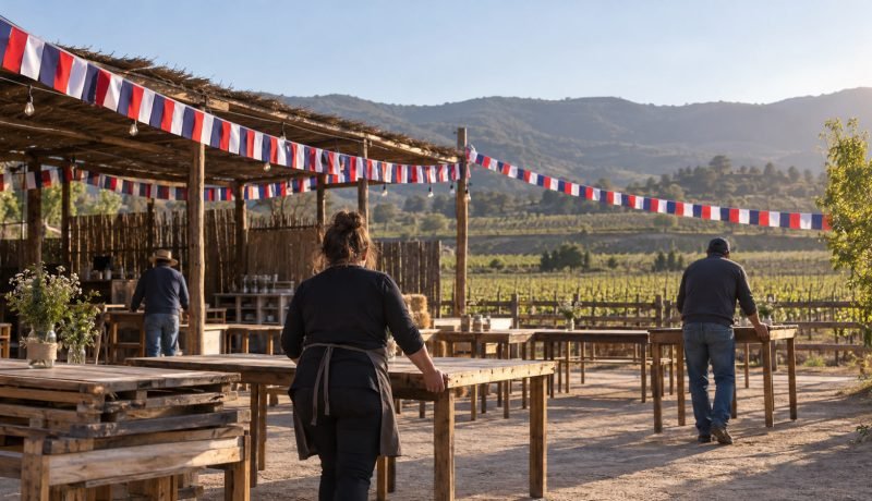 Preparativos de una fonda rural en el valle de Casablanca
