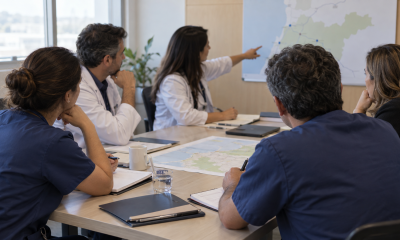 Profesionales de salud participan en una reunión de coordinación de la red asistencial