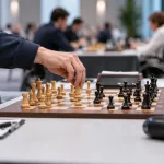 Personas disputan una partida de ajedrez en un torneo inclusivo en una imagen editorial referencial