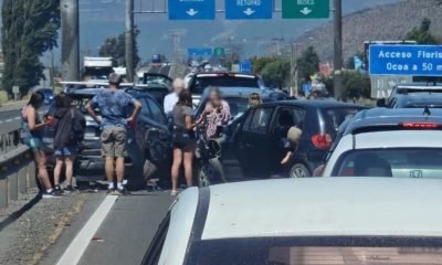 colisión múltiple en hijuelas: siete vehículos involucrados