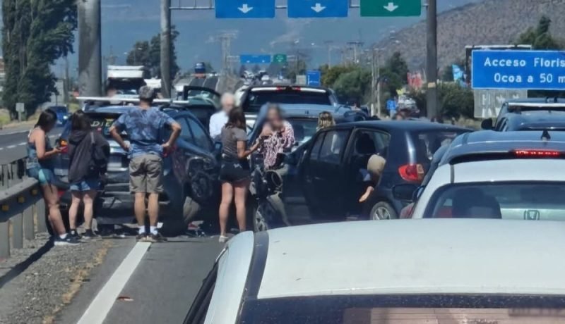 colisión múltiple en hijuelas: siete vehículos involucrados