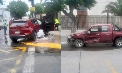 colisión en quillota centro: cuatro lesionados y grifo destruido