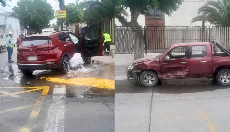 colisión en quillota centro: cuatro lesionados y grifo destruido