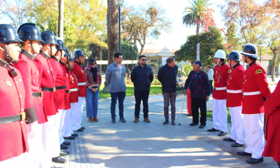 municipalidad de casablanca instala monolito en homenaje a los 76 anos de la primera compania de bomberos