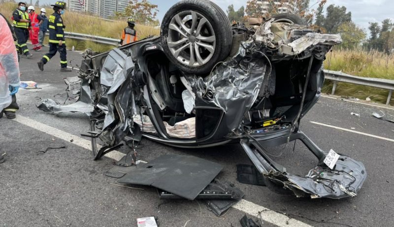 colisión múltiple en troncal sur viña del mar: dos lesionados y alta congestión