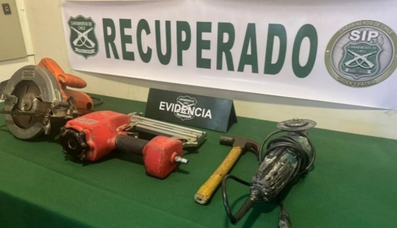 la ligua: recuperan herramientas robadas a constructora tras detención