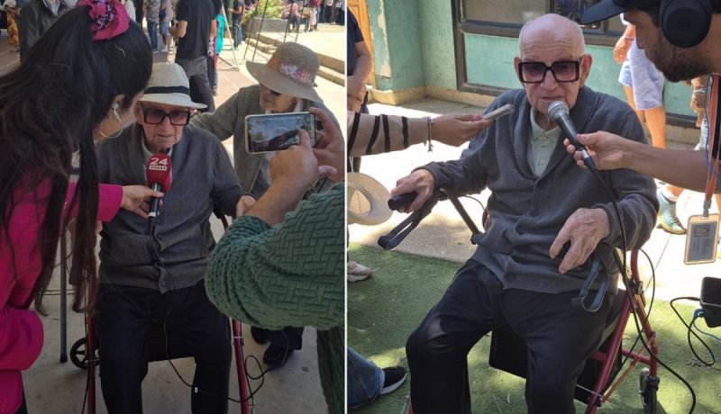 ejemplo de compromiso cívico: ex carabinero de 102 años vota en quilpué