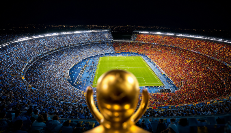 Estadio iluminado para la final del Mundial 2026 entre Argentina y España