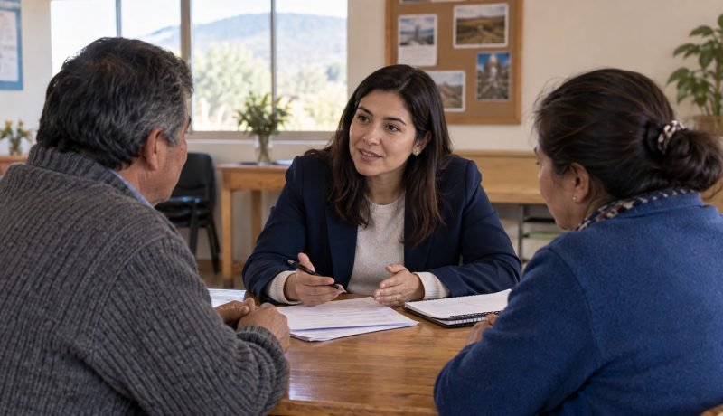 Personas reciben orientación profesional durante una asesoría comunitaria