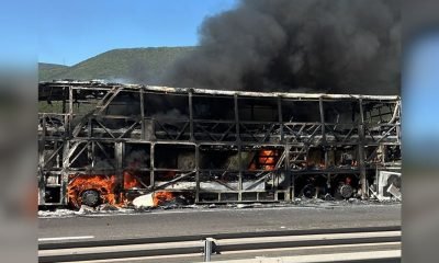 incendio destruye bus en ruta 5, km 178, la ballena