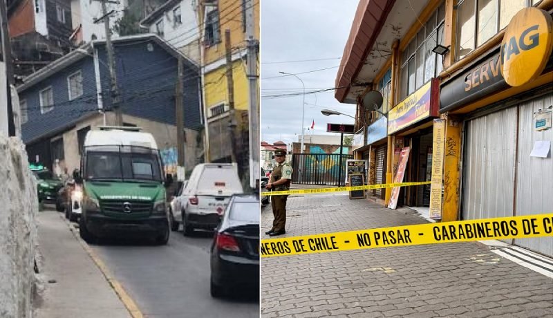 valparaíso: asalto a servipag, balacera y cinco detenidos