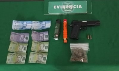 quintero: detenidos con pistola y drogas, incluyendo dos menores