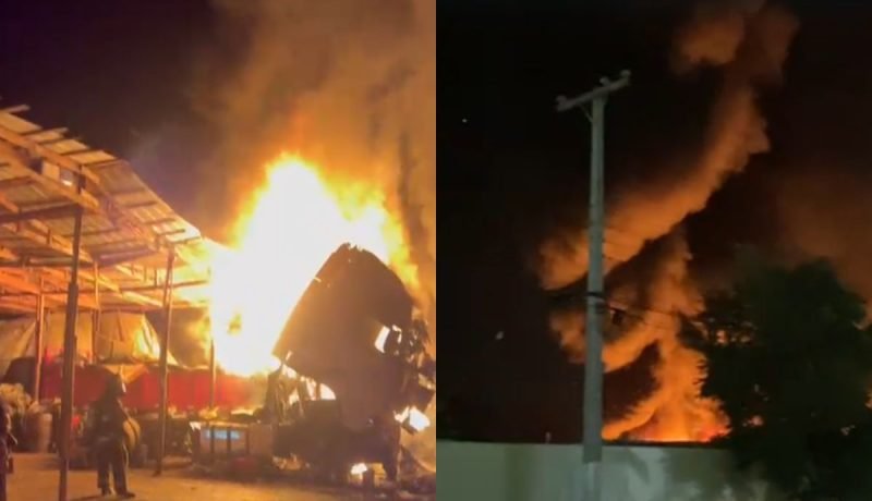 incendio en quillota: dos camiones destruidos en ruta 60 ch