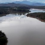 Vista aérea de un embalse de la Región de Valparaíso tras las lluvias de julio de 2026