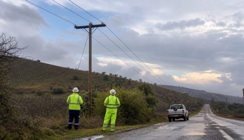 Técnicos inspeccionan líneas eléctricas y vegetación después de la lluvia
