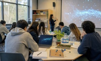 Estudiantes trabajan en proyectos de ciencia escolar con apoyo de inteligencia artificial