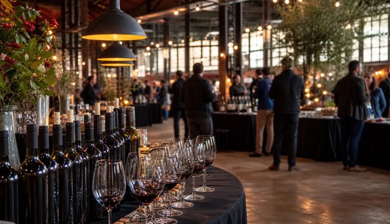 Feria de vinos y gastronomía en un recinto cubierto de Valparaíso