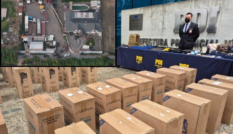 quillota: desarticulan red de contrabando de cigarrillos con 12 detenidos y millonaria incautación