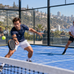 Dos jugadores disputan un partido de pádel en una cancha costera de Viña del Mar en una imagen editorial ilustrativa