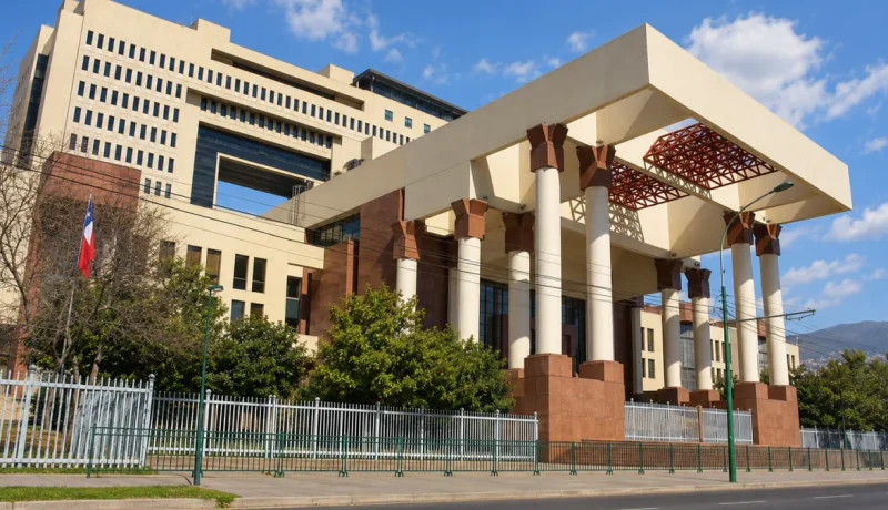 Edificio institucional del sistema de justicia en Santiago