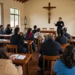 Imagen referencial de una jornada académica con sacerdotes y laicos en un centro de espiritualidad