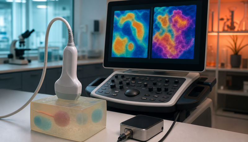 Prototipo editorial de ultrasonido cuantitativo con mapas de rigidez y viscosidad
