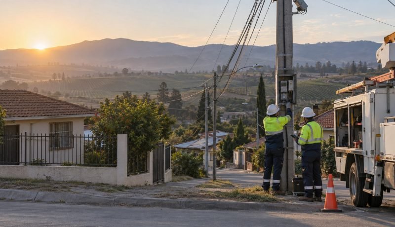 Técnicos realizan mantenimiento preventivo en una red eléctrica de Casablanca