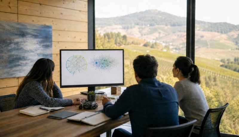 Equipo regional revisa visualizaciones de datos y proyectos de innovación
