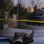 Carpeta de investigación sobre un vehículo frente a una vivienda acordonada