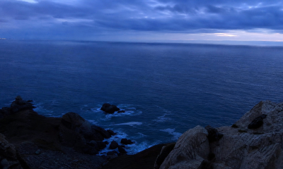 Vista referencial de la costa frente a El Tabo tras un sismo registrado en la Región de Valparaíso