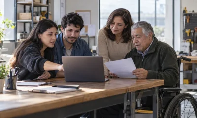 Personas de distintas edades revisan una postulación al Subsidio Unificado al Empleo en una imagen editorial