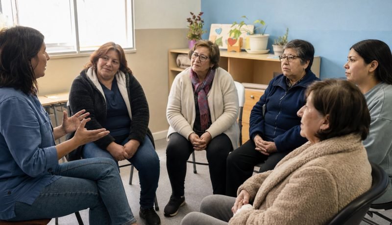Grupo de cuidadoras participa en un taller de bienestar emocional