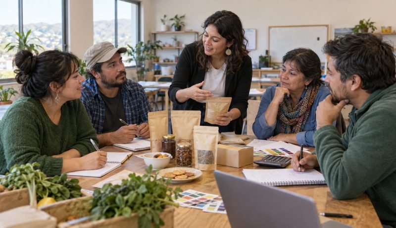 Emprendedores participan en una capacitación práctica sobre productos y precios